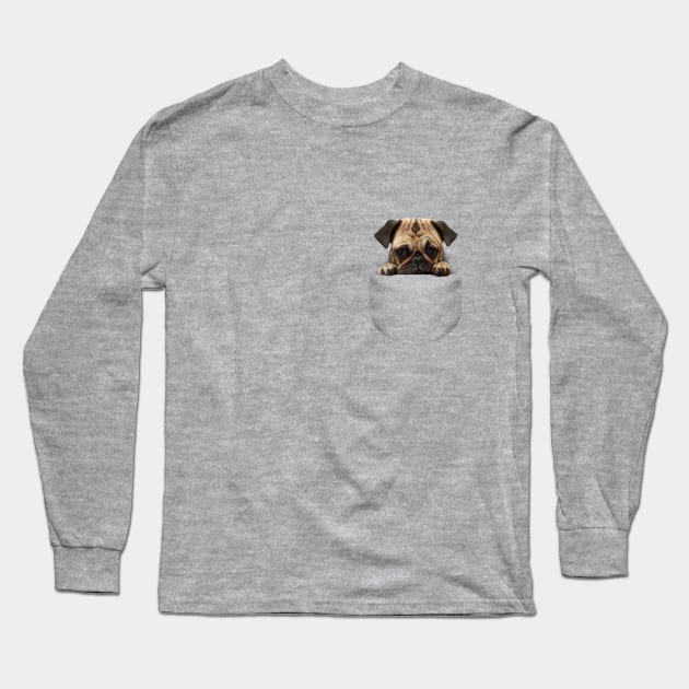 POCKET DOG Long Sleeve T-Shirt by ADAMLAWLESS